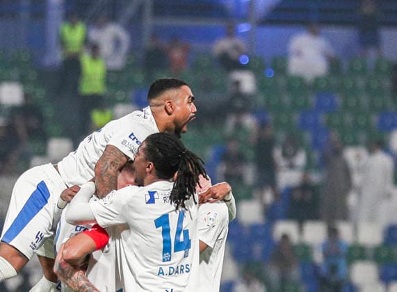 Saudi-Arabien: Fussball Saudi Pro League 2025 2026, 26. Spieltag - Al Fateh FC vs 1Al Hilal - Maydan Tamweel Aloula (Saudi Arabien): Tor und Torjubel zum Sergej Milinkovic-Savic (Al Hilal, 22) Malcom (Al Hilal, 10) Abdulkarim Darisi (Al Hilal, 14) Salem Al-Dawsari (Al Hilal, 29) Copyright: xOumaimaxSouaidix