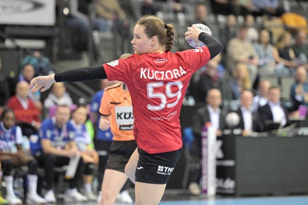 Csenge Kuczora (Thueringer HC, 59) Thueringer HC vs. HSG Blomberg-Lippe, Handball, Frauen, DHB Pokal Haushahn Final 4, Finale, Saison 2025 2026, 15.03.2026 Thueringer HC vs. HSG Blomberg-Lippe, Handball, Frauen, DHB Pokal Haushahn Final 4, Finale, Saison 2025 2026, 15.03.2026 Stuttgart Copyright: xEibner-Pressefoto TobiasxBaurx EP_TBR