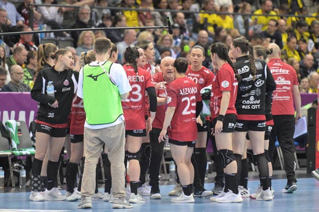 Time Out Thueringer HC Thueringer HC vs. HSG Blomberg-Lippe, Handball, Frauen, DHB Pokal Haushahn Final 4, Spiel um Platz 3, Saison 2025 2026, 15.03.2026 Thueringer HC vs. HSG Blomberg-Lippe, Handball, Frauen, DHB Pokal Haushahn Final 4, Spiel um Platz 3, Saison 2025 2026, 15.03.2026 Stuttgart Copyright: xEibner-Pressefoto TobiasxBaurx EP_TBR