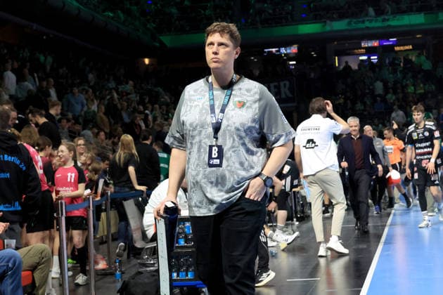 DEU, DHB, 1.HBL, Fuechse Berlin vs.Erlangen, 15.03.2026, Max-Schmeling-Halle, Berlin, DEU, DHB, 1.HBL, Fuechse Berlin vs.Erlangen, im Bild Cheftrainer Nicolej Krickau (Fuechse Berlin)