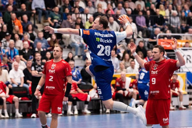 Tobias Heinzelmann (HBW Balingen Weilstetten, 28), HBW Balingen Weilstetten vs. Eulen Ludwigshafen, Handball, 2. Bundesliga, 24. Spieltag, Saison 2025 2026, 15.03.2026 Eibner-Pressefoto Andreas Ulmer HBW Balingen Weilstetten vs. Eulen Ludwigshafen, Handball, 2. Bundesliga, 24. Spieltag, Saison 2025 2026, 15.03.2026 Balingen Copyright: xEibner-Pressefoto AndreasxUlmerx EP_AUR