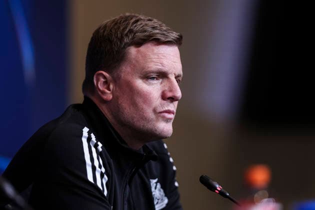 March 17, 2026, Barcelona, Barcelona, SPAIN: Eddie Howe, head coach of Newcastle United, attends the press conference, PK, Pressekonferenz ahead of the UEFA Champions League 2025 26, football match against FC Barcelona, Barca at Spotify Camp Nou Stadium on March 17, 2026 in Barcelona, Spain. Barcelona SPAIN - ZUMAa181 20260317_zaa_a181_108 Copyright: xJavierxBorregox