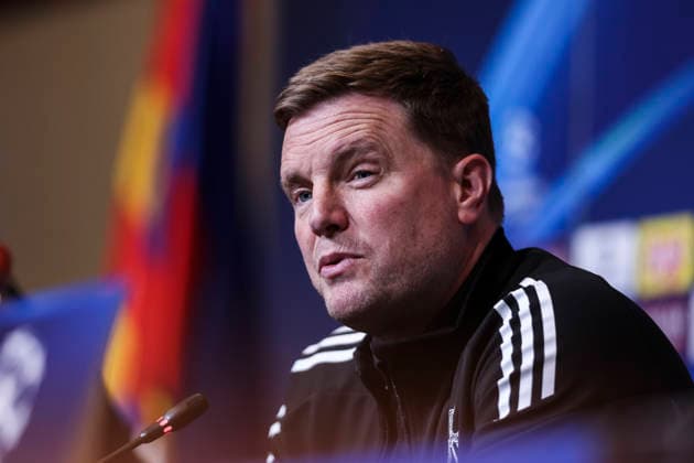 March 17, 2026, Barcelona, Barcelona, SPAIN: Eddie Howe, head coach of Newcastle United, attends the press conference, PK, Pressekonferenz ahead of the UEFA Champions League 2025 26, football match against FC Barcelona, Barca at Spotify Camp Nou Stadium on March 17, 2026 in Barcelona, Spain. Barcelona SPAIN - ZUMAa181 20260317_zaa_a181_111 Copyright: xJavierxBorregox