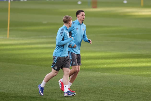 March 17, 2026, Barcelona, Barcelona, SPAIN: Harvey Barnes during the training day Newcastle United ahead UEFA Champions League 2025 26, football match against FC Barcelona, Barca at Spotify Camp Nou Stadium on March 17, 2026 in Barcelona, Spain. Newcastle United Training Session And press conference, PK, Pressekonferenz - UEFA Champions League 2025 26 - ZUMAa181 20260317_zaa_a181_121 Copyright: xJavierxBorregox