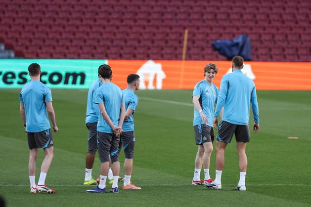 March 17, 2026, Barcelona, Barcelona, SPAIN: Anthony Gordon during the training day Newcastle United ahead UEFA Champions League 2025 26, football match against FC Barcelona, Barca at Spotify Camp Nou Stadium on March 17, 2026 in Barcelona, Spain. Newcastle United Training Session And press conference, PK, Pressekonferenz - UEFA Champions League 2025 26 - ZUMAa181 20260317_zaa_a181_130 Copyright: xJavierxBorregox
