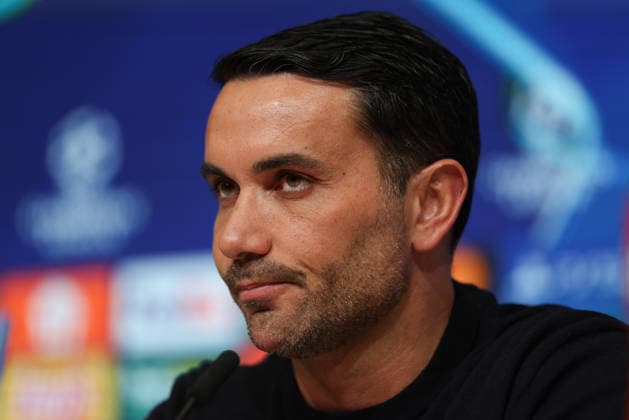 Raffaele Palladino (Atalanta Bergamo, Chef-Trainer) bei der Pressekonferenz, GER, Internationale Pressekonferenz, Atalanta Bergamo, Fussball, UEFA Champions League, Achtelfinale, Rueckspiel, Saison 2025 2026, 17.03.2026, GER, Internationale Pressekonferenz, Atalanta Bergamo, Fussball, UEFA Champions League, Achtelfinale, Rueckspiel, Saison 2025 2026, 17.03.2026 Muenchen Copyright: xEibner-Pressefoto JennixMaulx EP_JML