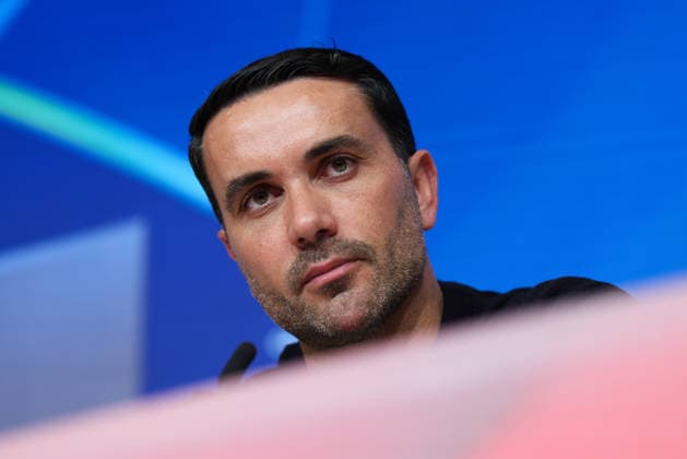 Raffaele Palladino (Atalanta Bergamo, Chef-Trainer) bei der Pressekonferenz, GER, Internationale Pressekonferenz, Atalanta Bergamo, Fussball, UEFA Champions League, Achtelfinale, Rueckspiel, Saison 2025 2026, 17.03.2026, GER, Internationale Pressekonferenz, Atalanta Bergamo, Fussball, UEFA Champions League, Achtelfinale, Rueckspiel, Saison 2025 2026, 17.03.2026 Muenchen Copyright: xEibner-Pressefoto JennixMaulx EP_JML