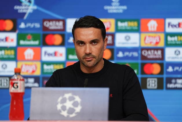 Raffaele Palladino (Atalanta Bergamo, Chef-Trainer) bei der Pressekonferenz, GER, Internationale Pressekonferenz, Atalanta Bergamo, Fussball, UEFA Champions League, Achtelfinale, Rueckspiel, Saison 2025 2026, 17.03.2026, GER, Internationale Pressekonferenz, Atalanta Bergamo, Fussball, UEFA Champions League, Achtelfinale, Rueckspiel, Saison 2025 2026, 17.03.2026 Muenchen Copyright: xEibner-Pressefoto JennixMaulx EP_JML