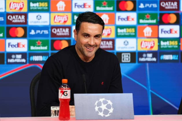 Raffaele Palladino (Atalanta Bergamo, Chef-Trainer) bei der Pressekonferenz, GER, Internationale Pressekonferenz, Atalanta Bergamo, Fussball, UEFA Champions League, Achtelfinale, Rueckspiel, Saison 2025 2026, 17.03.2026, GER, Internationale Pressekonferenz, Atalanta Bergamo, Fussball, UEFA Champions League, Achtelfinale, Rueckspiel, Saison 2025 2026, 17.03.2026 Muenchen Copyright: xEibner-Pressefoto JennixMaulx EP_JML