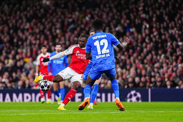 Tor zum 1:0 Eberechi Eze (FC Arsenal, 10) ENG, FC Arsenal vs. Bayer 04 Leverkusen, Fussball, UEFA Champions League, Achtelfinale, Spielzeit 2025 2026, 17.03.2026 ENG, FC Arsenal vs. Bayer 04 Leverkusen, Fussball, UEFA Champions League, Achtelfinale, Spielzeit 2025 2026, 17.03.2026 London Copyright: xEibner-Pressefoto MarcelxvonxFehrnx EP_MFN