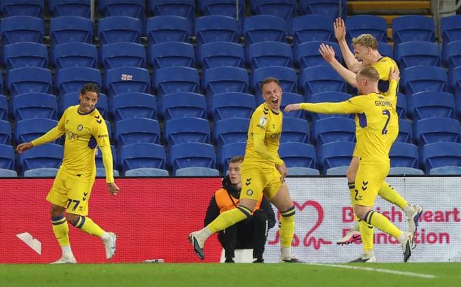 Cauley Woodrow of Wycombe Wanderers celebrates scoring a goal to make the score 0-2 Cardiff City v Wycombe Wanderers, Sky Bet League One, Football, Cardiff City Stadium, Cardiff, Wales, UK - 17 Mar 2026Cardiff Cardiff City Stadium United Kingdom EDITORIAL USE ONLY No use with unauthorised audio, video, data, fixture lists, club league logos or live services. Online in-match use limited to 120 images, no video emulation. No use in betting, games or single club league player publications. Copyright: xKieranxMcManus Shutterstockx 16776352ag