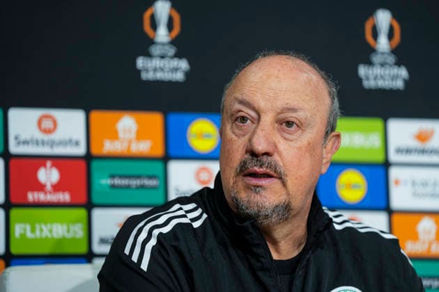 March 18, 2026, Sevilla, Sevilla, SPAIN: Rafael Benitez, head coach Panathinaikos FC, attends a press conference, PK, Pressekonferenz following the UEFA Europa League 2025 26 Round of 16 Second Leg match between Real Betis Balompie and Panathinaikos AO at La Cartuja Stadium on March 18, 2026 in Sevilla, Spain. Panathinaikos AO Press Conference - UEFA Europa League - ZUMAa181 20260318_zaa_a181_031 Copyright: xJoaquinxCorcherox