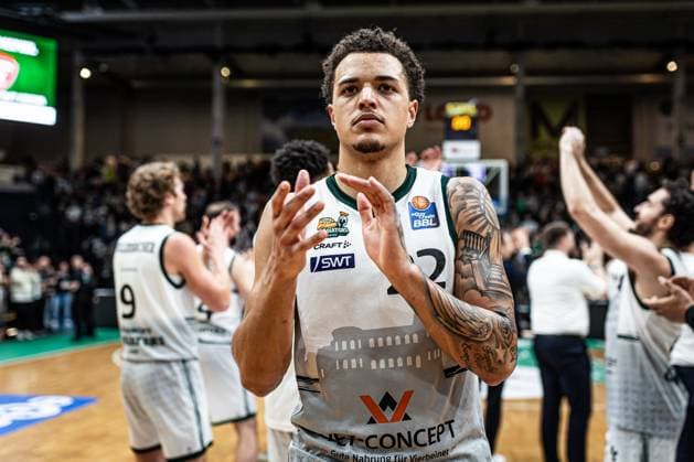 Nolan Adekunle (Gladiators Trier), Vet Concept Gladiators Trier vs Veolia Towers Hamburg, Basketball, easyCredit BBL, 25. Spieltag, Saison 2025 2026, 18.03.2026 Vet Concept Gladiators Trier vs Veolia Towers Hamburg, Basketball, easyCredit BBL, 25. Spieltag, Saison 2025 2026, 18.03.2026 Copyright: xEibner-Pressefoto AlexanderxNeisx EP_ANS