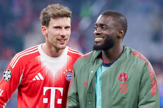 Leon Goretzka (FC Bayern Muenchen) und Dayot Upamecano (FC Bayern Muenchen) lachen, UEFA Champions League 2025 26 Round of 16 Second Leg, FC Bayern München v Atalanta BC, Football Arena Munich am 18. March 2026 in München, Deutschland. (Foto von Marco Steinbrenner DeFodi Images) Leon Goretzka (FC Bayern Muenchen) und Dayot Upamecano (FC Bayern Muenchen) smile, UEFA Champions League 2025 26 Round of 16 Second Leg, FC Bayern München v Atalanta BC, Football Arena Munich, March 18, 2026 in Munich, Germany. (Photo by Marco Steinbrenner DeFodi Images) -