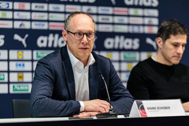 Pressekonferenz nach dem Spiel, Mark Schober (Vorstandsvorsitzender Deutscher Handball Bund DHB) GER, Deutschland (GER) vs. Aegypten (EGY), Handball, Laenderspiel, Spielzeit 2025 2026, 19.03.2026 GER, Deutschland (GER) vs. Aegypten (EGY), Handball, Laenderspiel, Spielzeit 2025 2026, 19.03.2026 Dortmund Copyright: xEibner-Pressefoto JanxRollingerx EP_JSK