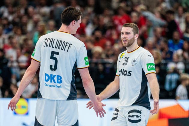 v.l. Miro Schluroff (Deutschland, 05), Lukas Mertens (Deutschland, 36) GER, Deutschland (GER) vs. Aegypten (EGY), Handball, Laenderspiel, Spielzeit 2025 2026, 19.03.2026 GER, Deutschland (GER) vs. Aegypten (EGY), Handball, Laenderspiel, Spielzeit 2025 2026, 19.03.2026 Dortmund Copyright: xEibner-Pressefoto JanxRollingerx EP_JSK