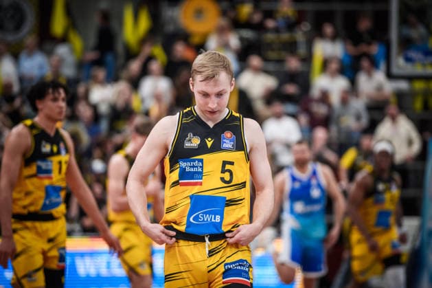 Toms Skuja (MHP RIESEN Ludwigsburg, 05) - nachdenklich, konzentriert GER, MHP Riesen Ludwigsburg vs. Skyliners Frankfurt, Basketball Bundesliga, easycredit BBL, 25. Spieltag, Spielzeit 2025 2026, 20.03.2026 GER, MHP Riesen Ludwigsburg vs. Skyliners Frankfurt, Basketball Bundesliga, easycredit BBL, 25. Spieltag, Spielzeit 2025 2026, 20.03.2026 Ludwigsburg Copyright: xSandyxDinkelackerx EP_SDR