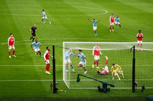 Nico O Reilly of Manchester City scores to make it 0-1 and celebrates Arsenal v Manchester City, EFL Carabao Cup, Final, Football, Wembley Stadium, London, UK - 22 Mar 2026London Wembley Stadium United Kingdom EDITORIAL USE ONLY No use with unauthorised audio, video, data, fixture lists, club league logos or live services. Online in-match use limited to 120 images, no video emulation. No use in betting, games or single club league player publications. Copyright: xJamesxMarsh Shutterstockx 16783338ni