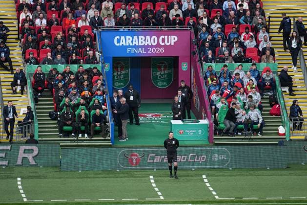 Carabao branding on the Tunnel walls and top Arsenal v Manchester City, EFL Carabao Cup, Final, Football, Wembley Stadium, London, UK - 22 Mar 2026London Wembley Stadium United Kingdom EDITORIAL USE ONLY No use with unauthorised audio, video, data, fixture lists, club league logos or live services. Online in-match use limited to 120 images, no video emulation. No use in betting, games or single club league player publications. Copyright: xJoexToth Shutterstockx 16783340hb