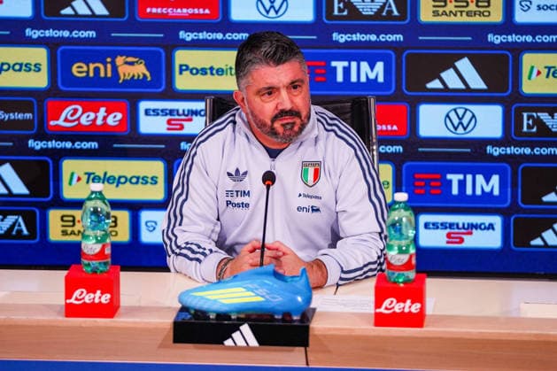 CALCIO - FIFA Mondiali - press conference, PK, Pressekonferenz of Italy s coach Gennaro Gattuso Gennaro Gattuso, the head coach of Italy team, during the press conference during Press conference of Italy s coach Gennaro Gattuso, FIFA World Cup, WM, Weltmeisterschaft, Fussball match in Florence, Italy, March 23 2026 Florence Italy Copyright: xIPAxSport ABACAx