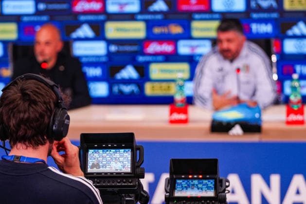 CALCIO - FIFA Mondiali - press conference, PK, Pressekonferenz of Italy s coach Gennaro Gattuso Gennaro Gattuso, the head coach of Italy team, during the press conference during Press conference of Italy s coach Gennaro Gattuso, FIFA World Cup, WM, Weltmeisterschaft, Fussball match in Florence, Italy, March 23 2026 Florence Italy Copyright: xIPAxSport ABACAx