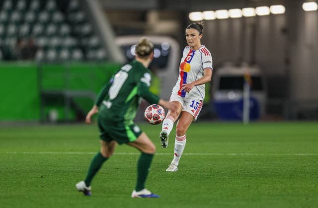 GER, Wolfsburg, VfL Wolfsburg vs Olympique Lyon, Women s Champions League, Fussball, UEFA, Spielzeit 2025 2026, AOK Arena, Viertelfinale, Hinspiel im Bild: Ingrid Engen (Olympique Lyon Frauen 15) DFB DFL REGULATIONS PROHIBIT ANY USE OF PHOTOGRAPHS AS IMAGE SEQUENCES AND OR QUASI-VIDEO, 24.03.2026 Copyright: HMBxMedia HendrikxHamelau