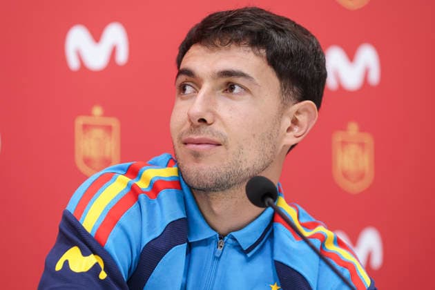 March 25, 2026, Las Rozas, Madrid, Spain: Martin Zubimendi attends a press conference, PK, Pressekonferenz due to the sponsorship agreement between the Spain national soccer team and Movistar ahead of the International Friendly, Länderspiel, Nationalmannschaft match against Serbia, at Ciudad del Futbol on March 25, 2026, in Las Rozas, Madrid, Spain. Las Rozas Spain - ZUMAa181 20260325_zaa_a181_008 Copyright: xIrinaxR.xHipolitox