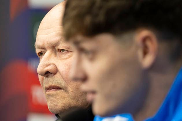 Media program ahead of the Czech Republic vs. Ireland match, the semifinal of the European qualifying playoffs for the FIFA World Cup, WM, Weltmeisterschaft, Fussball Prague, March 25, 2026. Coach Miroslav Koubek, left, and captain Ladislav Krejci at the Czech Republic s press conference, PK, Pressekonferenz (CTKxPhoto MichalxKamaryt) CTKPhotoP2026032505548 CTKPhotoP2026032505548