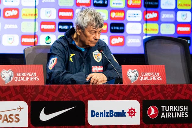 26 Mar 2026 FIFA World Cup, WM, Weltmeisterschaft, Fussball Qualifiers Group C, Semi-final, Match 5 Türkiye vs Romania, Romania press conference, PK, Pressekonferenz BeÅüiktaÅü Vodafone Park stadium, İstanbul, Turkiye Coach Mircea Lucescu during the press conference