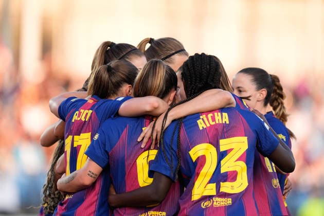 March 25, 2026, Valdebebas, Madrid, Spain: Ewa Pajor of FC Barcelona, Barca celebrates a goal with teammates during the UEFA Womenâ€⠢s Champions League 2025 26, Quarter-finals first leg football match played between Real Madrid CF and FC Barcelona at Alfredo Di Stefano stadium on March 25, 2026, in Valdebebas, Madrid, Spain. Real Madrid CF V FC Barcelona - UEFA Womenâ€⠢S Champions League 2025 26 Quarter-Finals First Leg - ZUMAa181 20260325_zaa_a181_044 Copyright: xDennisxAgyemanx