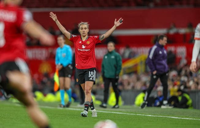 GBR, Manchester, Manchester United, ManU vs Bayern München, Women s Champions League, Fussball, UEFA, Spielzeit 2025 2026, Old Trafford, Viertelfinale, Hinspiel im Bild: Julia Zigotti (Manchester United Frauen 18) DFB DFL REGULATIONS PROHIBIT ANY USE OF PHOTOGRAPHS AS IMAGE SEQUENCES AND OR QUASI-VIDEO, 25.03.2026 Copyright: HMBxMedia HendrikxHamelau