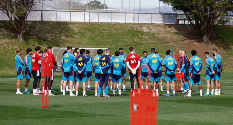 March 26, 2026, Las Rozas, Madrid, Spain: Players of Spain during the training session of Spain Team ahead of the International Friendly, Länderspiel, Nationalmannschaft match against Serbia at Ciudad del Futbol on March 26, 2026, in Las Rozas, Madrid, Spain. Training Session Of Spain Team - International Friendly - ZUMAa181 20260326_zaa_a181_009 Copyright: xDennisxAgyemanx
