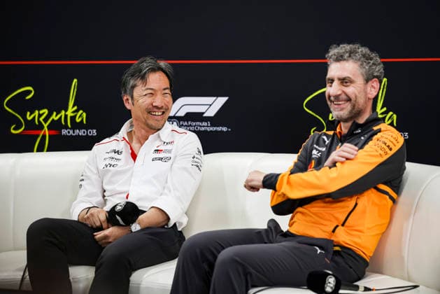 F1 - JAPANESE GRAND PRIX 2026 KOMATSU Ayao (jpn), Team Principal of TGR Haas F1 Team, portrait STELLA Andrea (ita), Team Principal of McLaren F1 Team, portrait press conference, PK, Pressekonferenz during the Formula 1 Japanese Grand Prix 2026, 3rd round of the 2026 Formula One World Championship, WM, Weltmeisterschaft from March 27 to 29, 2026 on the Suzuka Circuit, in Suzuka, Japan - SuzukaJapan Copyright: xXavixBonillax