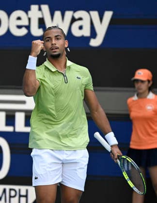 March 27, 2026, Miami Gardens, Fl, United States: Arthur Fils of France reacts after the point, during the match, against, Jiri Lehecka of Czechia during the Menâ€⠢s Semifinal match of the Miami Open Presented by Itau at Hard Rock Stadium on March 27, 2026 in Miami Gardens, Florida. Florida. 2026 Miami Open, Miami Gardens, USA - 27 Mar 2026 - ZUMAsd3_ 20260327_znp_sd3_019 Copyright: xMichelexEvexSandbergx