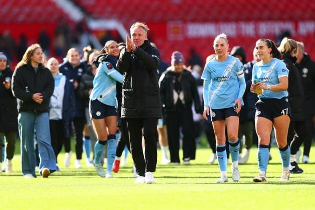 Manchester City manager Andree Jeglertz celebrates at the end of the match Manchester United, ManU Women v Manchester City Women, Barclays Women s Super League 2025-26, Football, Old Trafford, Manchester, UK - 28 Mar 2026Manchester Old Trafford United Kingdom EDITORIAL USE ONLY No use with unauthorised audio, video, data, fixture lists, club league logos or live services. Online in-match use limited to 120 images, no video emulation. No use in betting, games or single club league player publications. Copyright: xPaulxCurrie Shutterstockx 16788951ap