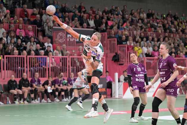 Luisa Schulze (FrischAuf Goeppingen, 33) beim Wurf Tor TusSies Metzingen vs. FrischAuf Goeppingen , Handball, Alsco HBF, 21.Ligaspieltag, Saison 2025 2026, 28.03.2026 TusSies Metzingen vs. FrischAuf Goeppingen , Handball, Alsco HBF, 21.Ligaspieltag, Saison 2025 2026, 28.03.2026 Tuebingen Copyright: xEibner-Pressefoto TobiasxBaurx EP_TBR