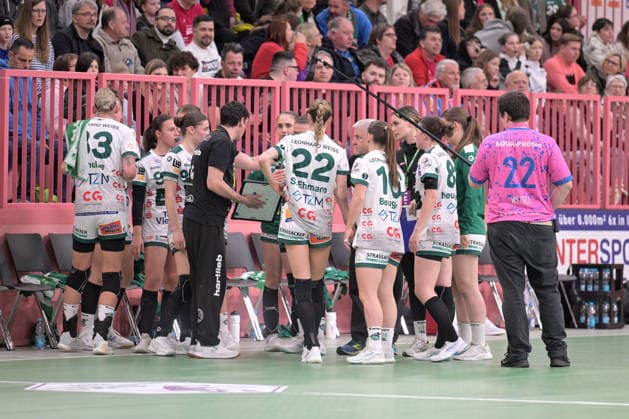 Time Out FrischAuf Goeppingen TusSies Metzingen vs. FrischAuf Goeppingen , Handball, Alsco HBF, 21.Ligaspieltag, Saison 2025 2026, 28.03.2026 TusSies Metzingen vs. FrischAuf Goeppingen , Handball, Alsco HBF, 21.Ligaspieltag, Saison 2025 2026, 28.03.2026 Tuebingen Copyright: xEibner-Pressefoto TobiasxBaurx EP_TBR