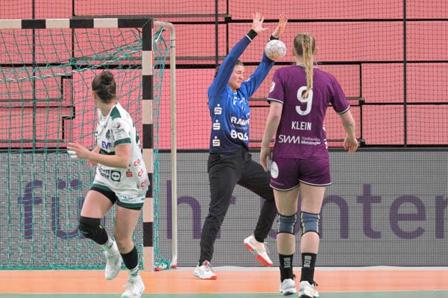 Marie Kristin Weiss (TusSies Metzingen, 12) im Tor TusSies Metzingen vs. FrischAuf Goeppingen , Handball, Alsco HBF, 21.Ligaspieltag, Saison 2025 2026, 28.03.2026 TusSies Metzingen vs. FrischAuf Goeppingen , Handball, Alsco HBF, 21.Ligaspieltag, Saison 2025 2026, 28.03.2026 Tuebingen Copyright: xEibner-Pressefoto TobiasxBaurx EP_TBR