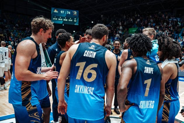 Jubel (Skyliners Frankfurt) GER, Skyliners Frankfurt vs. Rostock Seawolves, easycredit BBL, Bundesliga, 26 Spieltag, Saison 2025 2026. 29.03.2026 Eibner-Pressefoto Attila Ziga GER, Skyliners Frankfurt vs. Rostock Seawolves, easycredit BBL, Bundesliga, 26 Spieltag, Saison 2025 2026. 29.03.2026 Frankfurt am Main Copyright: xEibner-Pressefotox EP_AZA