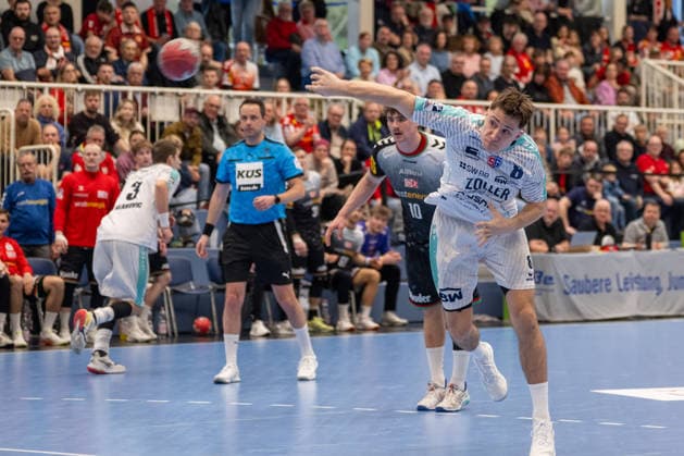 Alen Hadzimuhamedovic (SG BBM Bietigheim, 08) beim Siebenmeter. TuSEM Essen vs. SG BBM Bietigheim, Handball, 2. HBL, 25. Spieltag, Saison 2025 2026, 29.03.2026 TuSEM Essen vs. SG BBM Bietigheim, Handball, 2. HBL, 25. Spieltag, Saison 2025 2026, 29.03.2026 Essen Copyright: xEibner-Pressefoto ThomasxHaeslerx EP_THR