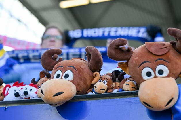 Maskottchen TSG Hoffenheim und SC Freiburg mit Fanschals im Hintergrund GER, SC Freiburg - TSG Hoffenheim, Frauen-Fussball, Google Pixel Frauen-Bundesliga, 22. Spieltag, Saison 2025 2026, 29.03.2026 DFB REGULATIONS PROHIBIT ANY USE OF PHOTOGRAPHS AS IMAGE SEQUENCES AND OR QUASI-VIDEO GER, SC Freiburg - TSG Hoffenheim, Frauen-Fussball, Google Pixel Frauen-Bundesliga, 22. Spieltag, Saison 2025 2026, 29.03.2026 Freiburg Copyright: xEibner-Pressefoto ThomasxHessx EP_THS