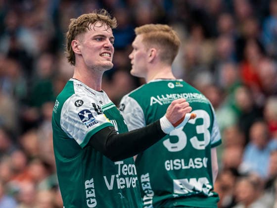 Victor Kloeve (Frisch Auf Goeppingen, 07) ballt die Jubelfaust, Frisch Auf Goeppingen vs. HC Erlangen, Handball, 1. Bundesliga, Herren, Spielzeit 2025 2026, 29.03.2026, Frisch Auf Goeppingen vs. HC Erlangen, Handball, 1. Bundesliga, Herren, Spielzeit 2025 2026, 29.03.2026 Goeppingen Copyright: xEibner-Pressefoto MichaelxSchmidx EP_MST