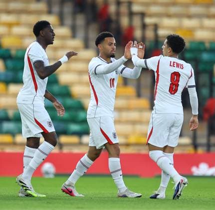 Ethan Nwaneri of England U21, U 21 s celebrates scoring the opening goal England U21 v Moldova U21, UEFA U21 Championship Qualifiers, Group D, Football, Carrow Road, Norwich, UK - 31 Mar 2026Norwich Carrow Road United Kingdom EDITORIAL USE ONLY No use with unauthorised audio, video, data, fixture lists, club league logos or live services. Online in-match use limited to 120 images, no video emulation. No use in betting, games or single club league player publications. Copyright: xMichaelxZemanek Shutterstockx 16808980n