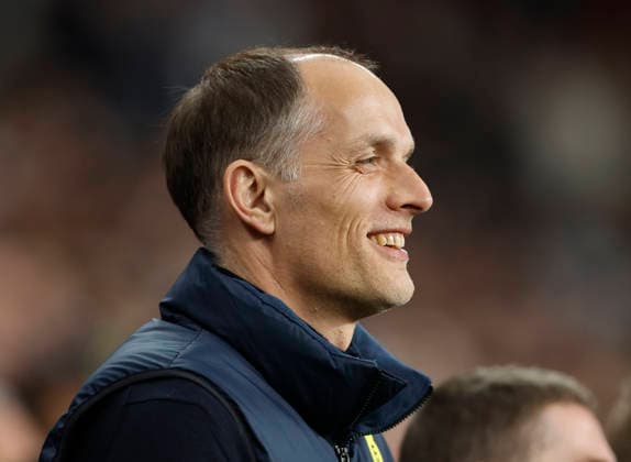 London, England, 31st March 2026. Thomas Tuchel coach of England during the England vs Japan International Friendly, Länderspiel, Nationalmannschaft match at Wembley Stadium, London. Picture credit should read: Matthew Impey Sportimage EDITORIAL USE ONLY. No use with unauthorised audio, video, data, fixture lists, club league logos or live services. Online in-match use limited to 120 images, no video emulation. No use in betting, games or single club league player publications. SPI_022_MI_Eng_Japan SPI-4662-0021