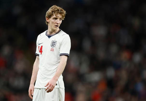 London, England, 31st March 2026. Anthony Gordon of England during the England vs Japan International Friendly, Länderspiel, Nationalmannschaft match at Wembley Stadium, London. Picture credit should read: Matthew Impey Sportimage EDITORIAL USE ONLY. No use with unauthorised audio, video, data, fixture lists, club league logos or live services. Online in-match use limited to 120 images, no video emulation. No use in betting, games or single club league player publications. SPI_043_MI_Eng_Japan SPI-4662-0040