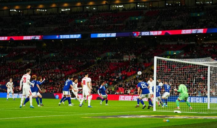 Morgan Rogers of England shoots over late on England v Japan, International Football, Friendly, Football, Wembley Stadium, London, UK - 31 Mar 2026London Wembley Stadium United Kingdom EDITORIAL USE ONLY No use with unauthorised audio, video, data, fixture lists, club league logos or live services. Online in-match use limited to 120 images, no video emulation. No use in betting, games or single club league player publications. Copyright: xJavierxGarcia Shutterstockx 16808984ab