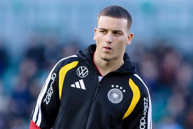 Said El Mala (Germany) schaut, UEFA U21, U 21 EURO 2027 Qualifier, Greece v Germany, Apostolos-Nikolaidis-Stadion am 31. March 2026 in Athens, Grichenland. (Foto von Marco Steinbrenner DeFodi Images) Said El Mala (Germany) looks on, UEFA U21 EURO 2027 Qualifier, Greece v Germany, Apostolos-Nikolaidis-Stadium, March 31, 2026 in Athens, Greece. (Photo by Marco Steinbrenner DeFodi Images) -