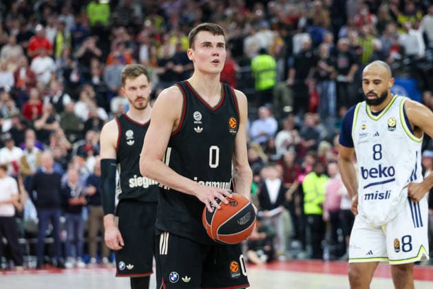 Nenad Dimitrijevic (FC Bayern Basketball, 00), GER, FC Bayern Basketball vs. Fenerbahce Beko Istanbul, Basketball, Euroleague, 35. Spieltag, Saison 2025 2026, 01.04.2026, GER, FC Bayern Basketball vs. Fenerbahce Beko Istanbul, Basketball, Euroleague, 35. Spieltag, Saison 2025 2026, 01.04.2026 Muenchen Copyright: xEibner-Pressefoto JennixMaulx EP_JML
