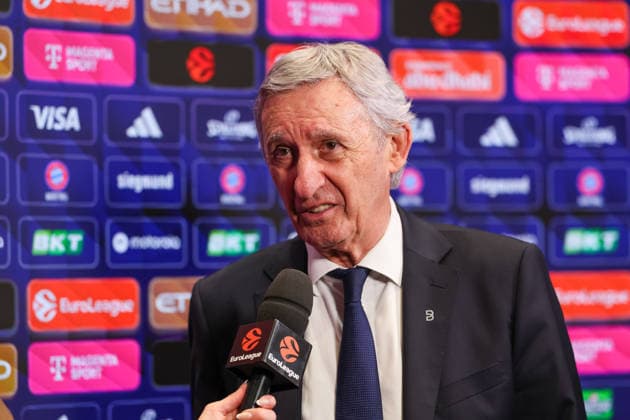 Svetislav Pesic (FC Bayern Basketball, Chef-Trainer) beim Interview nach dem Spiel, GER, FC Bayern Basketball vs. Fenerbahce Beko Istanbul, Basketball, Euroleague, 35. Spieltag, Saison 2025 2026, 01.04.2026, GER, FC Bayern Basketball vs. Fenerbahce Beko Istanbul, Basketball, Euroleague, 35. Spieltag, Saison 2025 2026, 01.04.2026 Muenchen Copyright: xEibner-Pressefoto JennixMaulx EP_JML