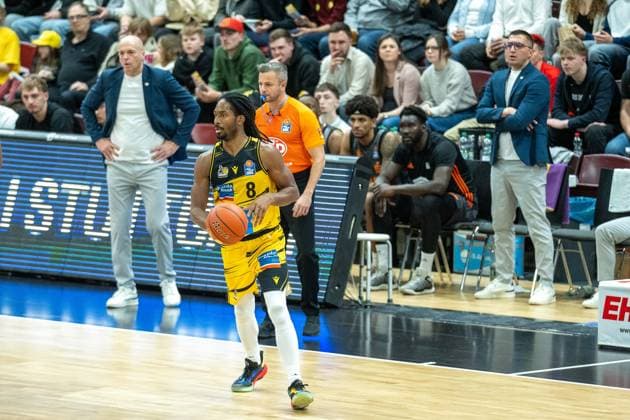 Terrell Harris (MHP RIESEN Ludwigsburg, 08), GER, MHP RIESEN Ludwigsburg vs. Niners Chemnitz, Basketball Bundesliga, easycredit BBL, 27. Spieltag, Spielzeit 2025 2026, 01.04.2026, GER, MHP RIESEN Ludwigsburg vs. Niners Chemnitz, Basketball Bundesliga, easycredit BBL, 27. Spieltag, Spielzeit 2025 2026, 01.04.2026 Ludwigsburg Copyright: xEibner-Pressefoto SaschaxWaltherx EP_EER